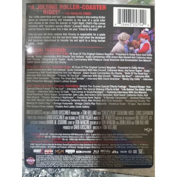 Childs Play 4K Ultra HD Blu-ray Limited Edition‎ Steelbook Chucky Horror Movie - Picture 2 of 2